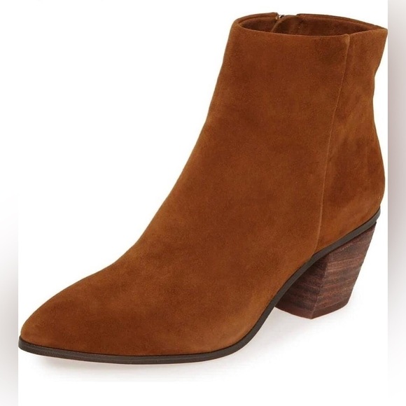 Nib Vince Camuto Grasem Vintage Brown Pointed Toe Western Ankle Boot - Picture 2 of 10